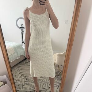 Zara Cream Knit Midi Dress